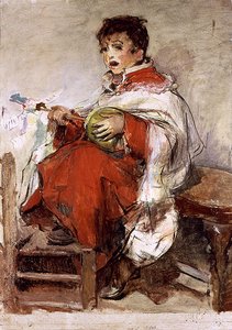 Altar Boy Playing the Zambomba